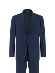 Однобортный костюм с микропринтом Boggi Milano, синий