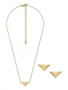 Комплект украшений с подвеской-логотипом EMPORIO ARMANI, золотой