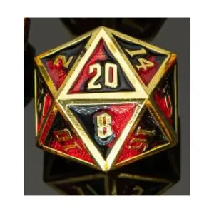 Behemoth d20 — золото с красным и черным, Dice & Accessories (HYMGHO Dice)