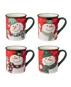 Рождественские кружки в виде снеговика, набор из 4 штук Certified International, multi