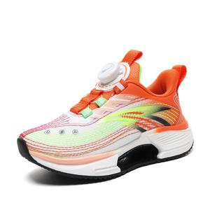 Кроссовки для бега для детей с противоскользящей амортизацией, износостойкими, дышащими и износостойкими подошвами Binary, черный/оранжевый