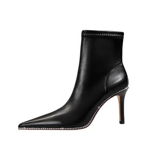 Dunnu Черные женские ботильоны без подкладки, цвет Black, Unlined