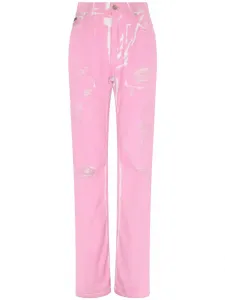 Джинсы с эффектом потертости DOLCE & GABBANA, розовый