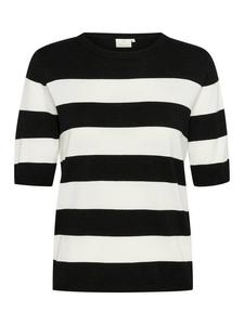 Топ Lizza в полоску из трикотажа KAFFE, Black/Chalk