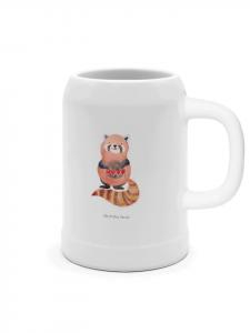 Пивная кружка с изображением красной панды, без слогана, белого цвета Mr. & Mrs. Panda