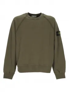 Свитшот с нашивкой-логотипом и рукавами-реглан Stone Island, зеленый