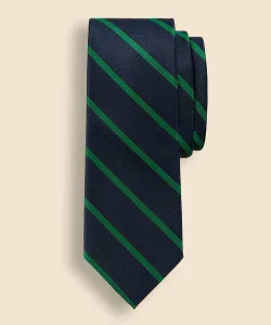 Шелковый галстук BB#3 в полоску, ремесленный, изготовлен в США.