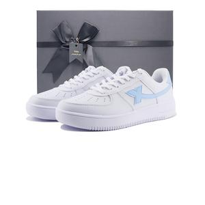 XTEP Кроссовки Air Force One с низким верхом для скейтборда, противоскользящие, износостойкие, женские, белые, синие