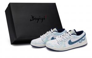 Jordan Баскетбольные кроссовки Air 1 Vintage, низкие, мужские, белые/синие