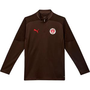 Футболка fcsp training с застежкой-молнией 1/4 Puma, цвет dark chocolate-puma red