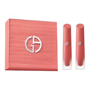 GIORGIO ARMANI AMANI Nude Brown жидкая помада для губ двойная ручка коробка глянцевая легко растушевывается натуральное увлажнение 4мл+4мл