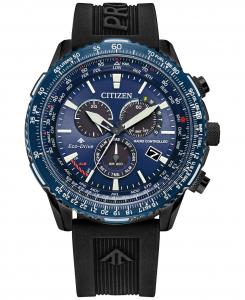 Мужские часы Eco-Drive с хронографом Promaster Sky с черным ремешком, 46 мм Citizen