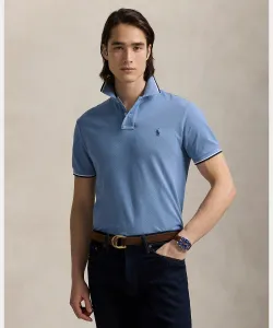 Классическая сетчатая рубашка-поло Polo Ralph Lauren, цвет 420 Blue