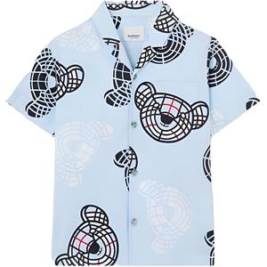 Детская повседневная рубашка SS23 Burberry, светло-голубой