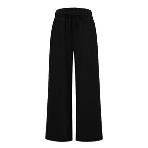 Женские брюки с высокой талией и широкими штанинами, свободные йога-джоггеры с карманами и шнурком Seoria, Black