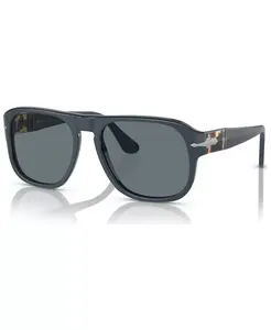 Унисекс поляризованные солнцезащитные очки, 0PO3310S11893R57W 57 Persol, синий