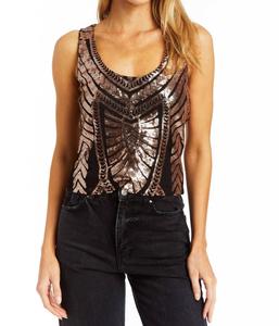 Emi Блестящий топ спереди назад в медном цвете DREW, цвет copper