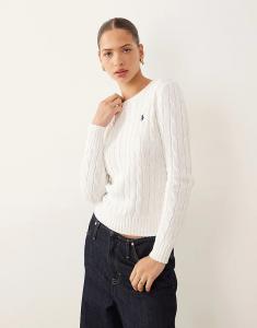 Джемпер Polo Ralph Lauren Julianna icon icon из хлопка с косами белого цвета