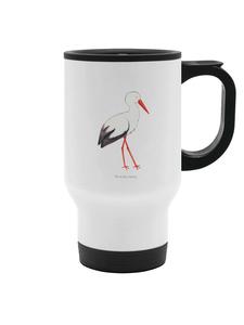 Mr. & Mrs. Panda Стаканчик на вынос с изображением аиста, без слогана, белого цвета