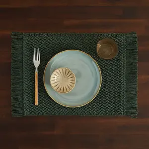 Индивидуальная скатерть El Corte Inglés с бахромой, зеленый