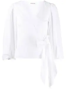 Блузка с укороченными рукавами и завязками P.A.R.O.S.H., белый