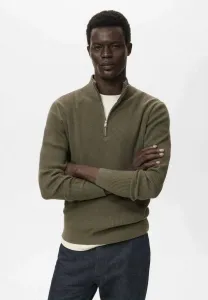 Джемпер с застежкой-молнией на воротнике Mango, Olive