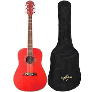 Акустическая гитара Oscar Schmidt OGHSTR 1/2 Size Acoustic Guitar Kit with Gig Bag, Transparent Red