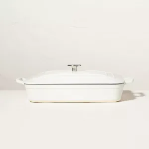 Эмалированная кастрюля/форма для выпечки с крышкой кремового цвета - Hearth & Hand
