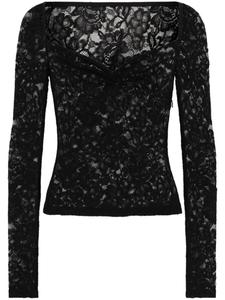 Топ Dolce & Gabbana с цветочным кружевом и вырезом в форме сердца, черный