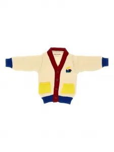 Кардиган с нашивками в виде карманов Bobo Choses, бежевый