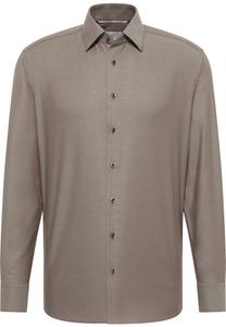 Рубашка на пуговицах классического кроя ETERNA, темно-коричневый