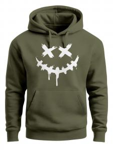 Neverless Толстовка 'Smile Face' в зеленом цвете