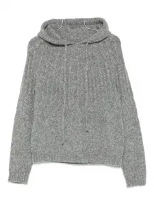 Худи из трикотажа с эффектом меланжа Semicouture, серый