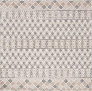 Ковер SAFAVIEH, 183 x 183 см, коллекции Ebony, Grey/Ivory, геометрический рисунок, идеален для помещений с высокой проходимостью в гостиной, спальне, столовой (EBN532F)