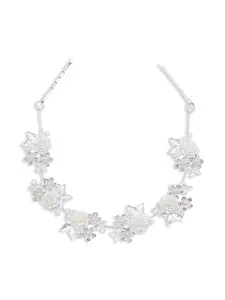 Украшение на голову с цветочным декором Tulleen, серебристый