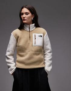 Флисовая кофта North Face Yumiori с застежкой-молнией 1/4 бежевого цвета