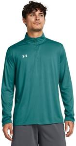 Under Armour мужская футболка Team Tech 1/4 Zip Loose Royal Blue с длинным рукавом, Coastal Teal/White