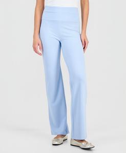 Женские брюки с широким поясом и высокой посадкой AK Anne Klein, Opal Blue