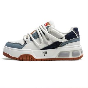 NANJIREN Мужские низкие скейтбордские кроссовки бело-синие, цвет White Blue