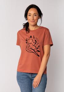 Футболка с принтом SELF LOVE watapparel, коричневый