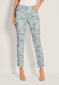 Druck petite pants Madeleine, Smoky Blue White