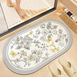 Dajiang Ковер 40х60 см для ванной комнаты, 2 шт, из ПВХ, гигиеничный, с садовым принтом