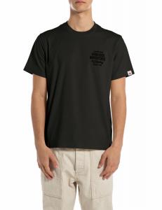 Футболка из органического хлопкового трикотажа с принтом, стандартного кроя.