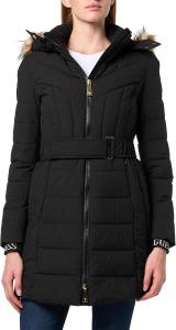 GUESS женская куртка-худи Tania приталенная длинная, Jet Black