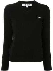 Comme Des Garçons Play джемпер с V-образным вырезом и вышитым логотипом, черный