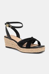 Кожаные сандалии LEATHER & SUEDE MID WEDGE ESPAD Tommy Hilfiger, черный