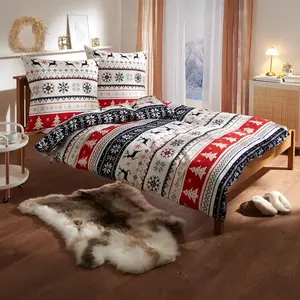 Постельное белье Dream Sleep Fine Flannel с изображением норвежского оленя 200x200 см + 2 x 80x80 см Traumschlaf