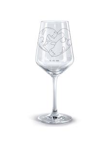 Бокал для вина Otter Valentine без надписи, прозрачный Mr. & Mrs. Panda