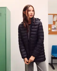 Женское легкое длинное стеганое пальто Green Coast, черный