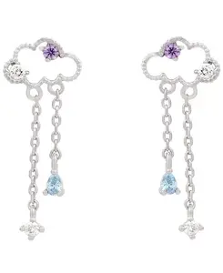 Серьги в форме царствующих облаков Girls Crew, silver-tone